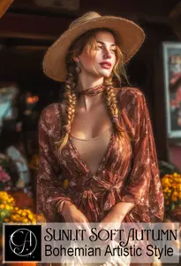 Bohemian Style on a Sunlit Soft Autumn. 