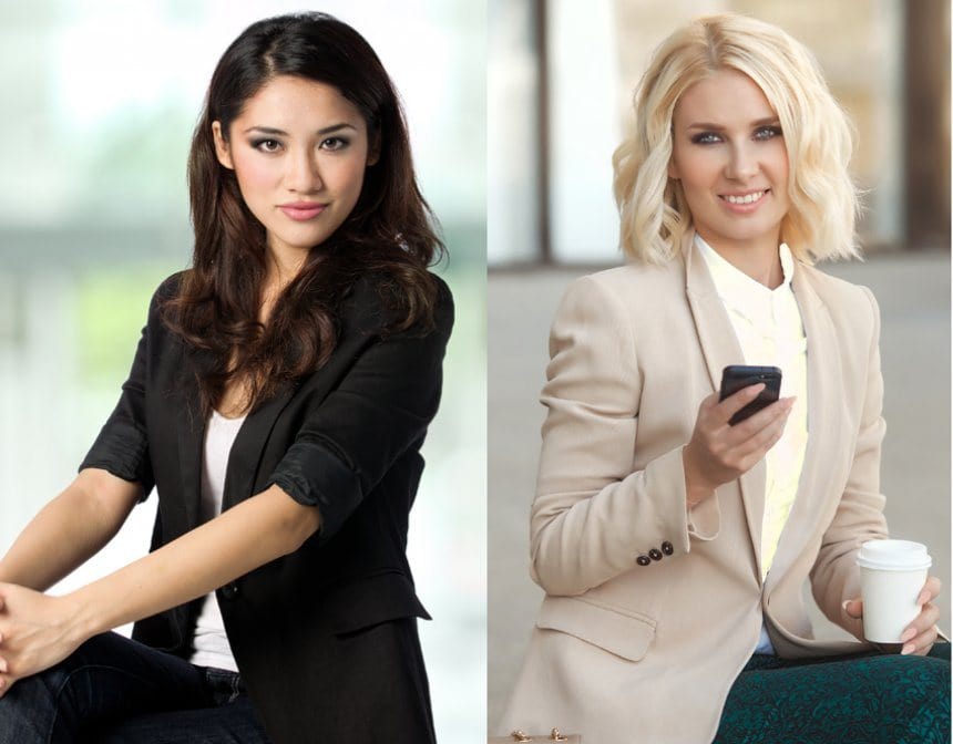 Light and Dark professional women.