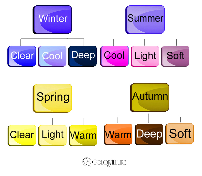 12 Season Color Analysis Chart