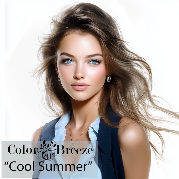 Cool Summer in blue shirt and navy blouse