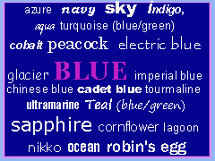 The color Blue names The color Blue names