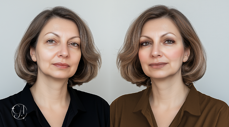 Mature earthy Smokey Soft Autumn season. 