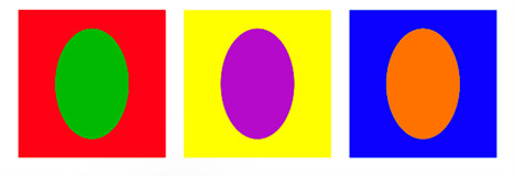 Opposite colors next to each other is jarring. Opposite colors next to each other is jarring.