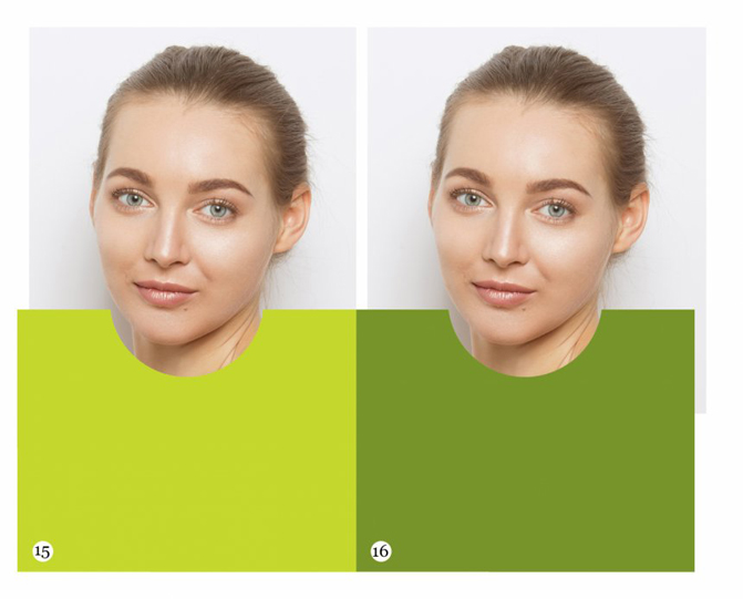 Virtual draping lime vs olive