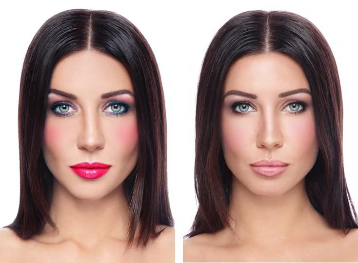 Clear Winter Woman with bold and natural makeup.