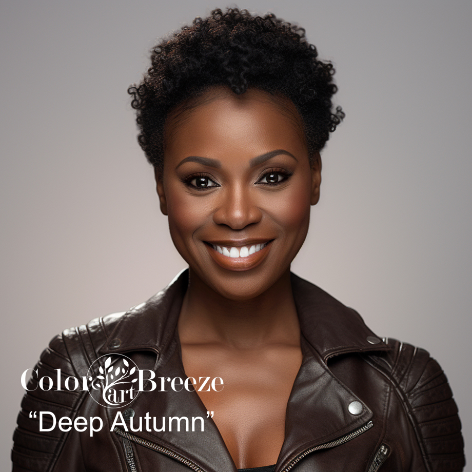 Deep Autumn woman of color example. 