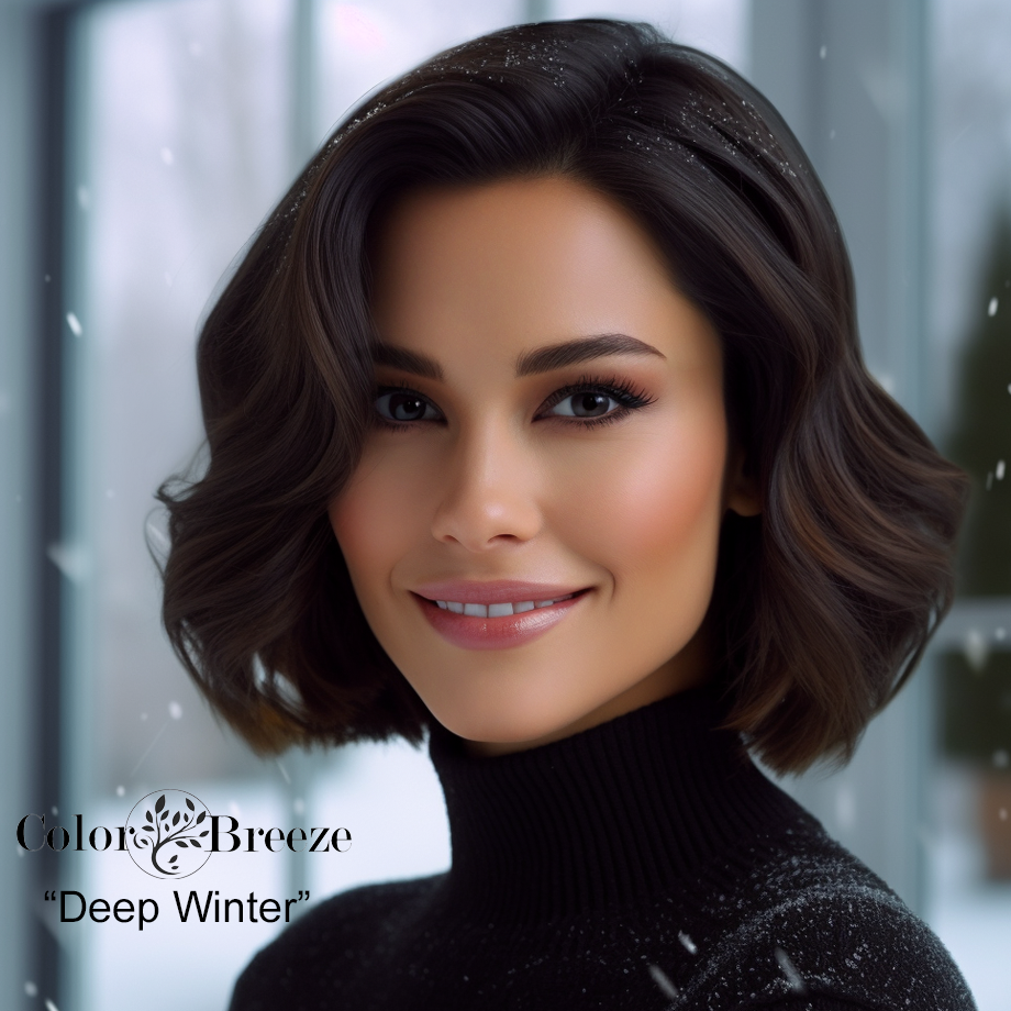 Deep Winter woman biracial ethnicity.