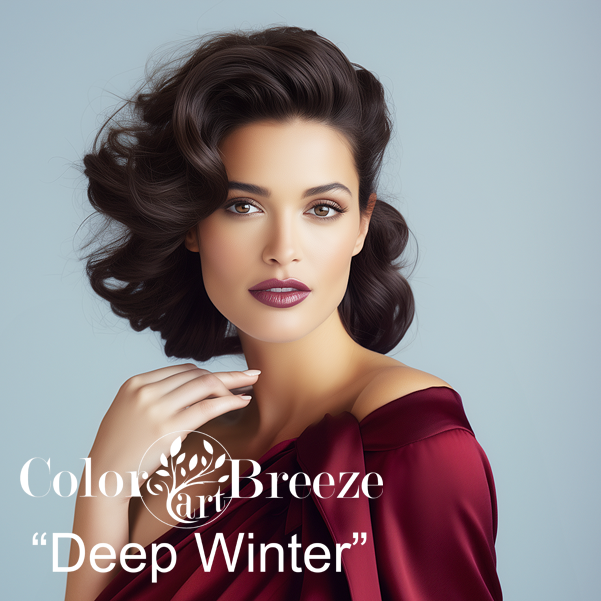 Deep Woman wearing deep red blouse. 