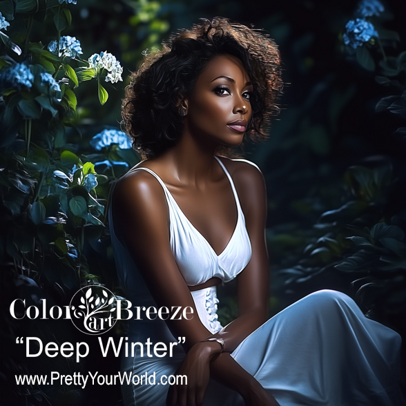 African Deep Winter Woman wearing pure white