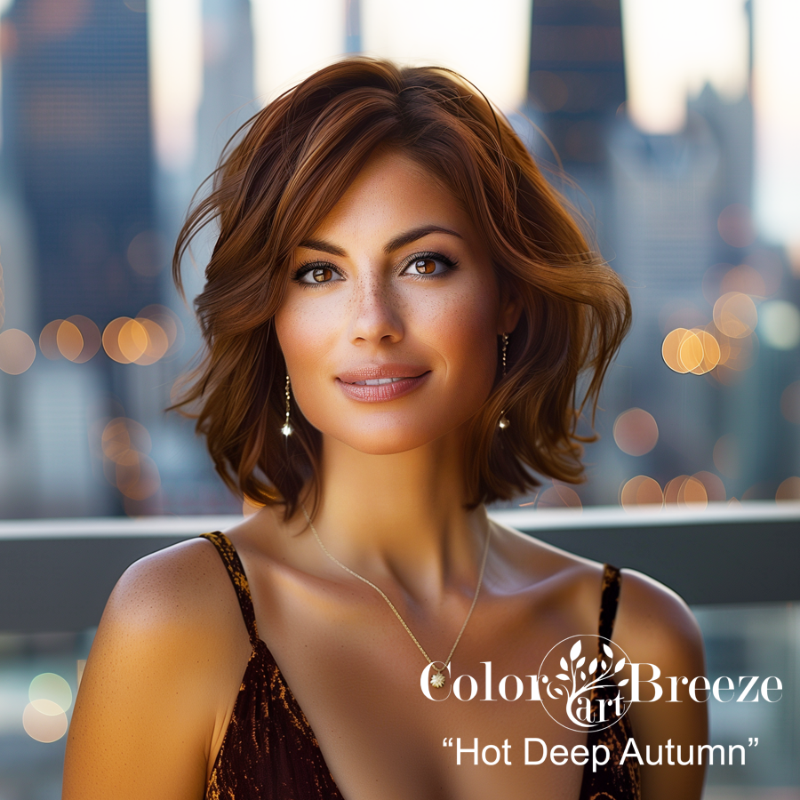 Hot Deep Autumn woman in Chicago wearing dark brown. 