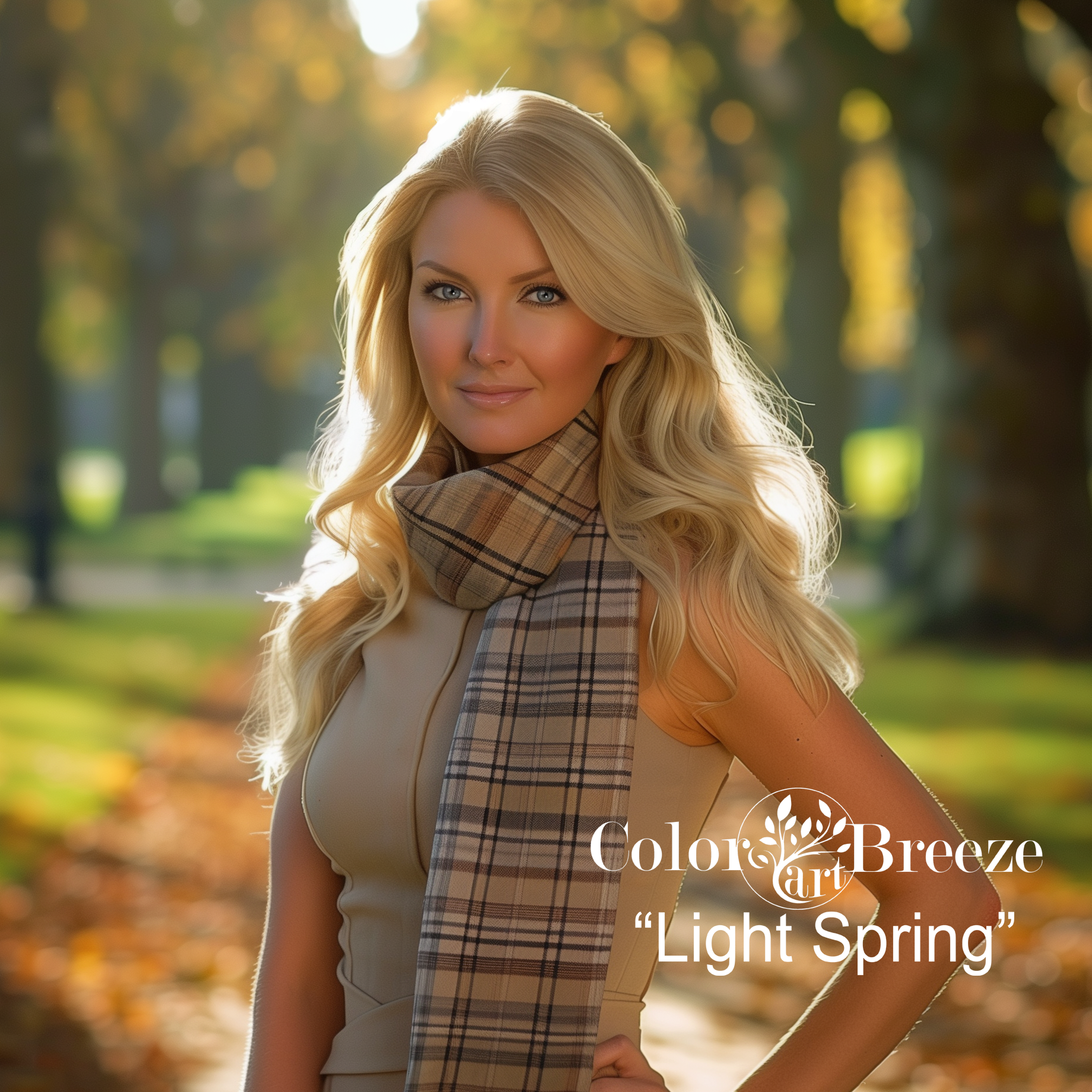 Light spring woman wearing light warm beige.