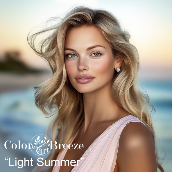 Light Summer wearing aqua on the beach. 