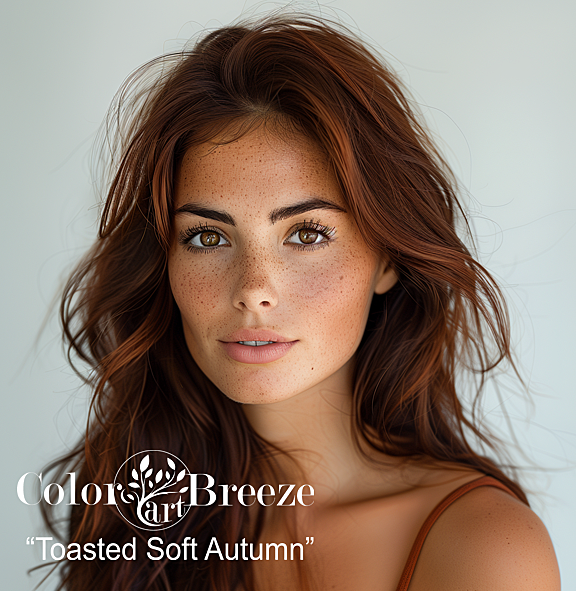 Young Toasted Soft Autumn with dark auburn hair.
