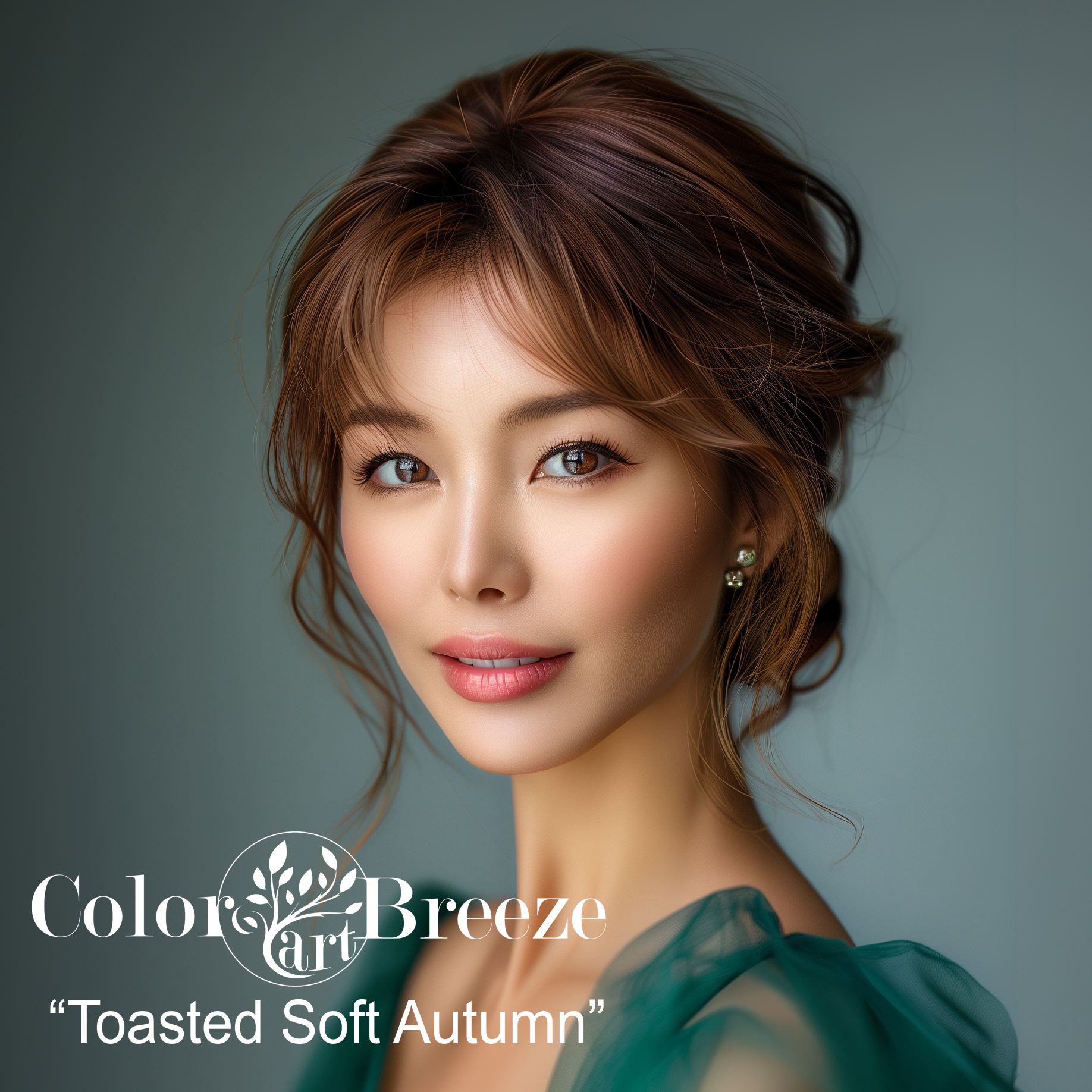 Asian Toasted Soft Autumn in Teal chiffon. 