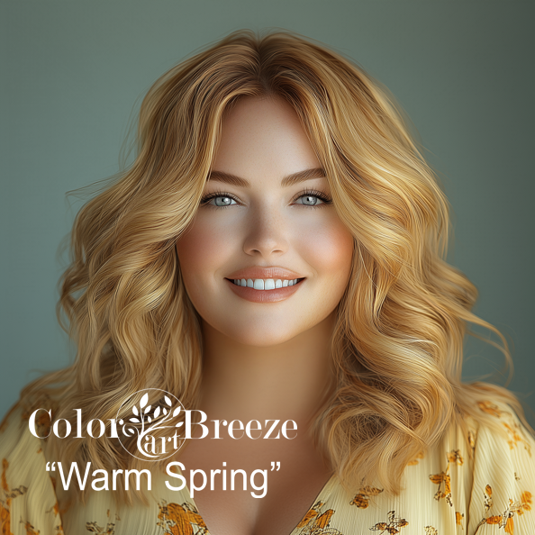 Young Warm Spring in yellow floral blouse. 