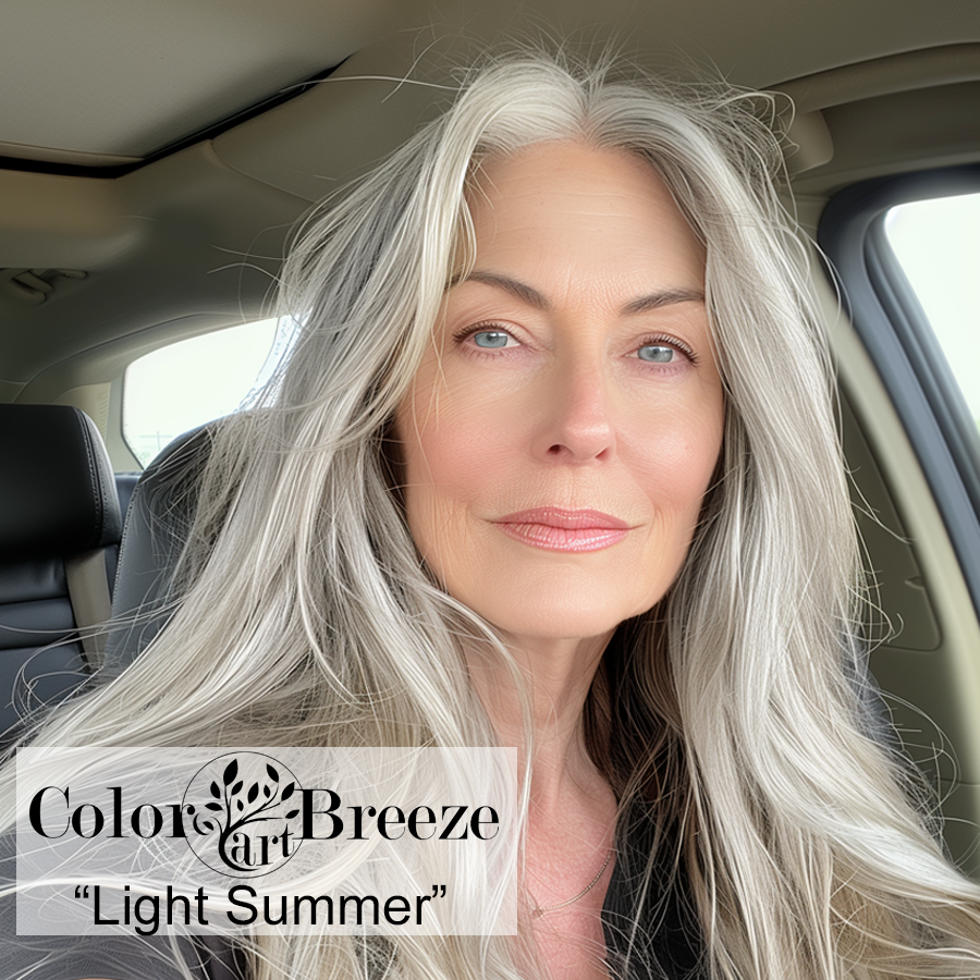 Grey haired Light Summer woman.