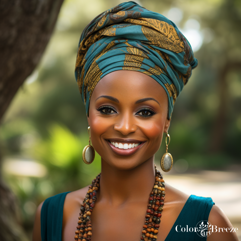 Diverse woman of color deep autumn