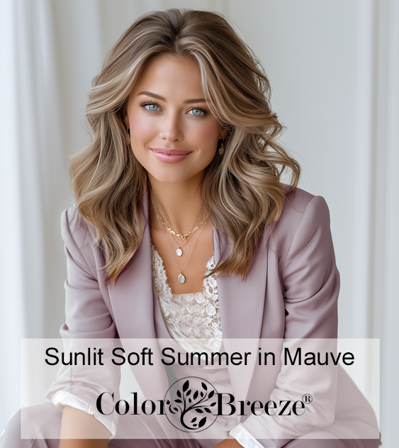Woman wearing ugly color of mauve but its not really ugly. Woman wearing ugly color of mauve but its not really ugly.