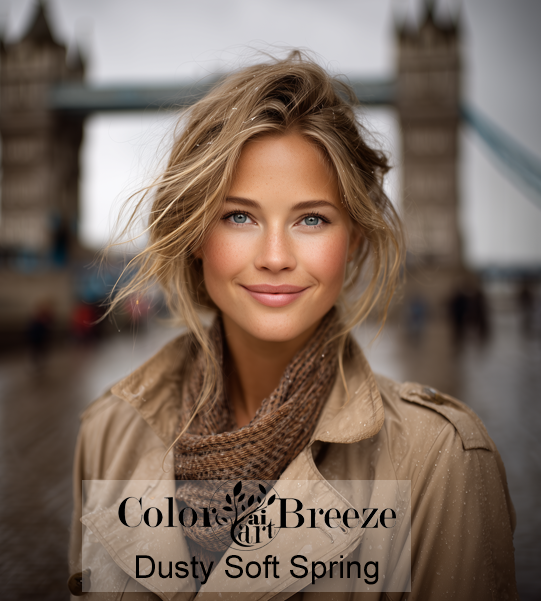 Dusty Soft Spring in London trench coat.