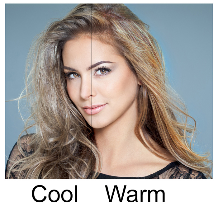 Brunette hair color warm and cool