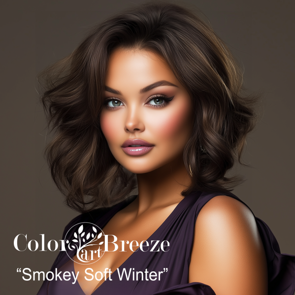 Toasted Soft Winter wearing deep dusty purple.