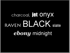 The Color Black names