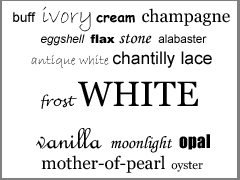 The Color White names The Color White names