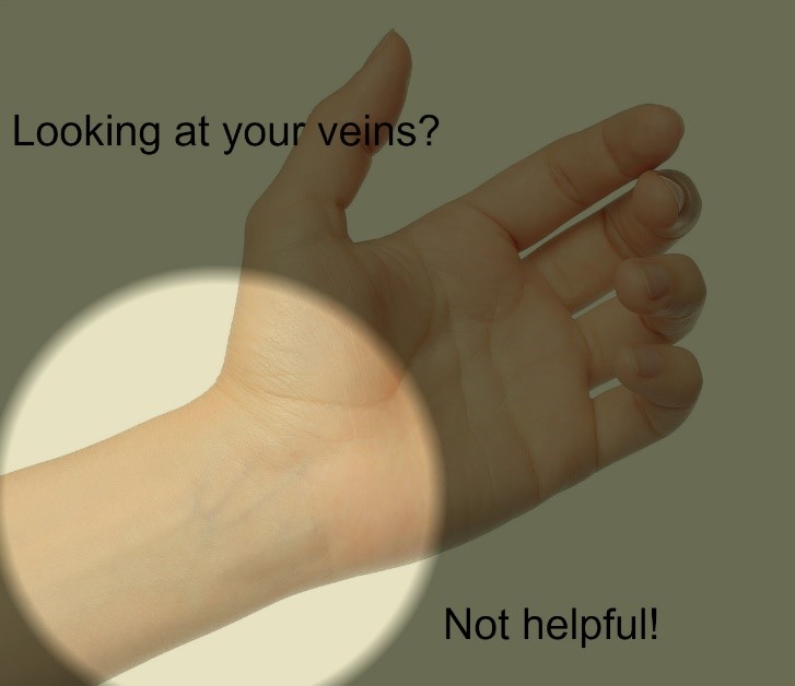Color Myth - Veins are not helpful. Color Myth - Veins are not helpful.
