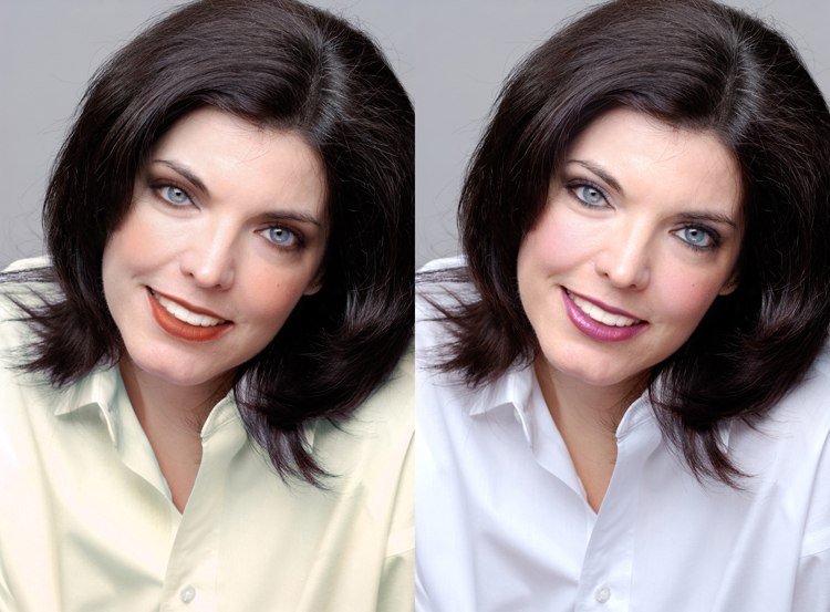 Wrong vs. right colors  on clear winter woman