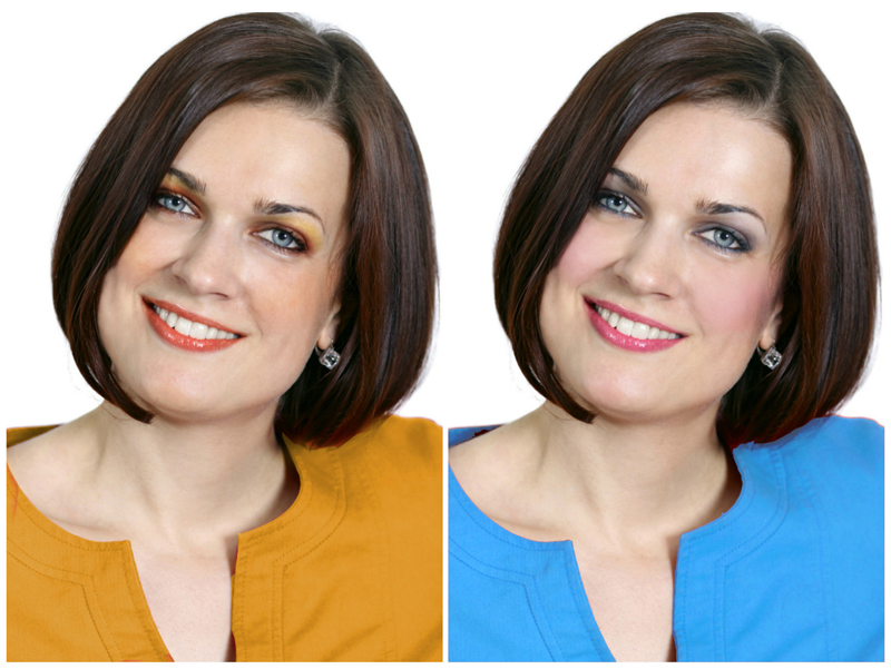 What is color analysis showing wrong vs right colors